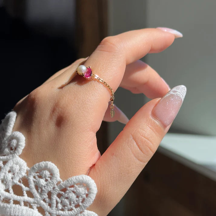 Pink Self Love Chain Ring
