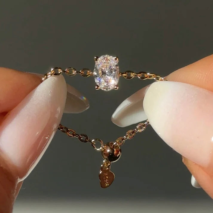 Self Love – Anello Regolabile con Diamante Sintetico