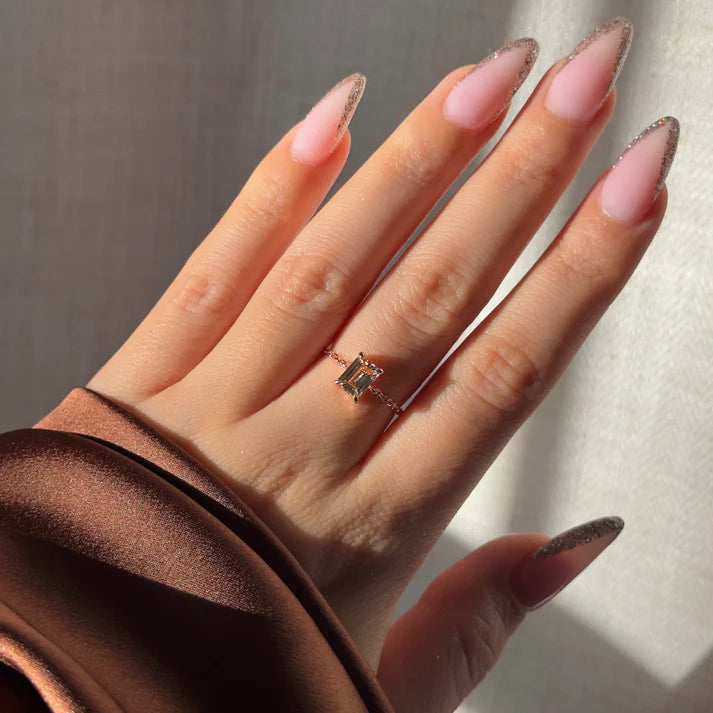 Citrine Champagne Self Love Chain Ring