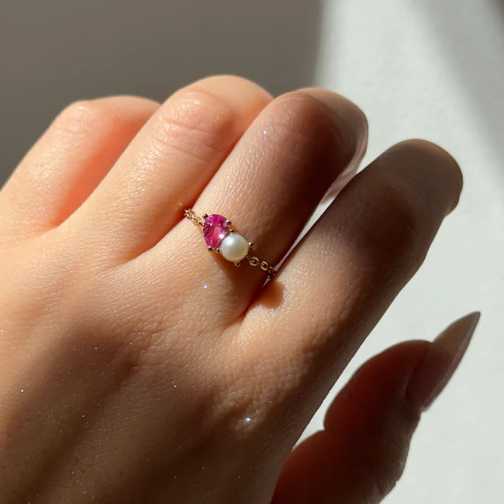 Pink Self Love Chain Ring