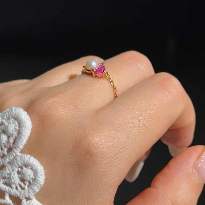 Pink Self Love Chain Ring