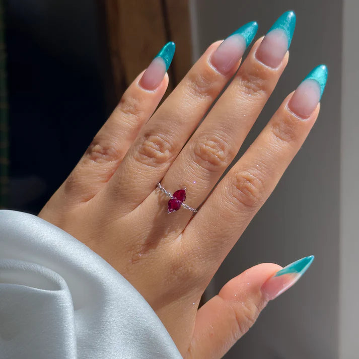 You & Me – Anello Catena Regolabile con Cuore Ametista (Edizione Limitata)