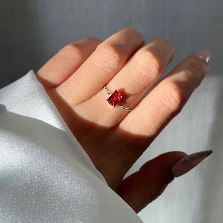 Light Garnet – Anello Self Love con Pietra Granato Chiaro