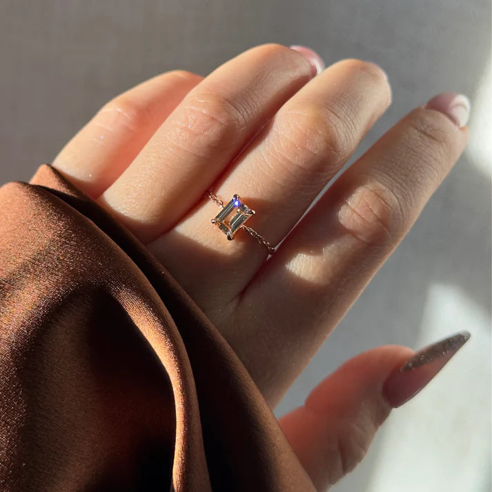 Citrine Champagne Self Love Chain Ring