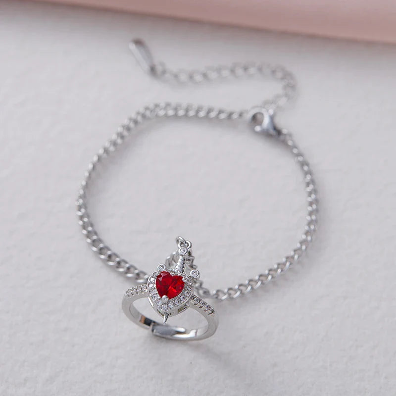 Soulbound Set – Bracciale Spada & Anello Cuore