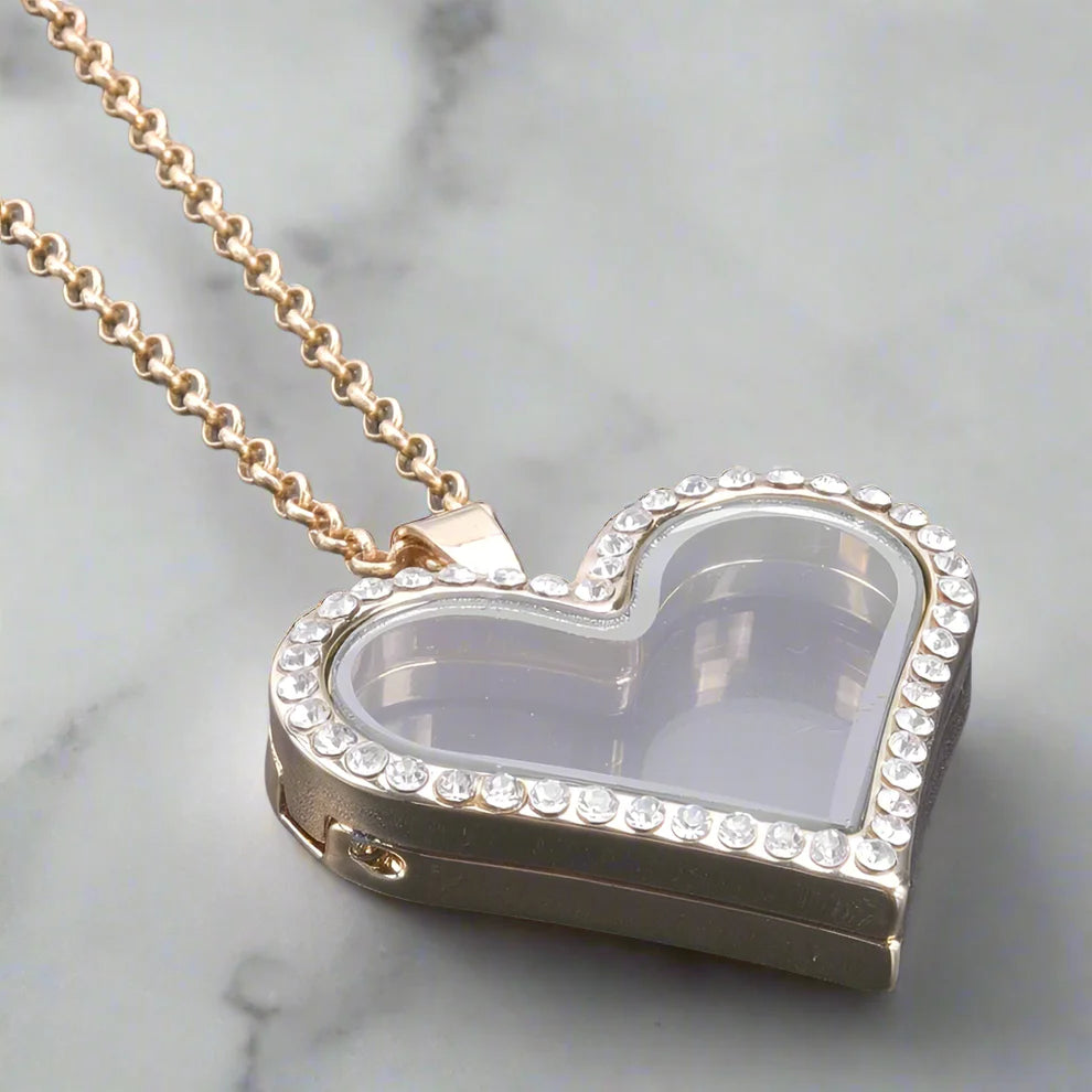 Memory Heart – Collana Medaglione in Vetro Apribile
