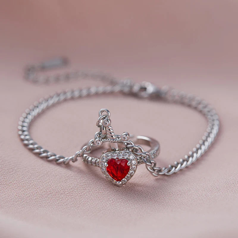 Soulbound Set – Bracciale Spada & Anello Cuore
