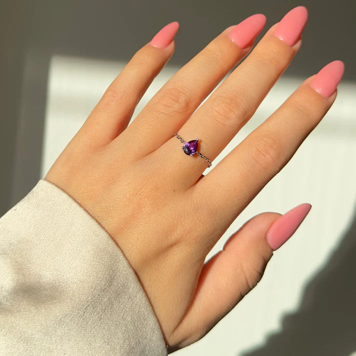 Amethyst Love – Anello Regolabile con Ametista
